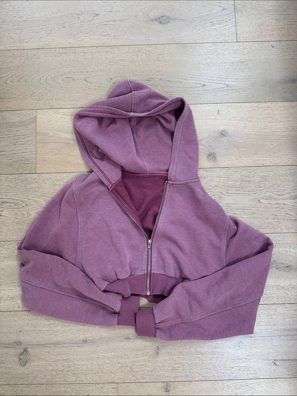 ALO Yoga Kids Cropped Zip Hoodie - Mauve